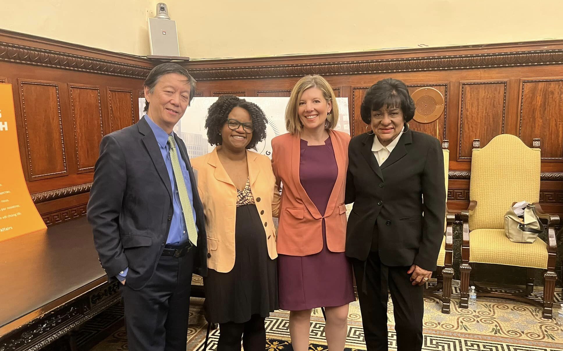 From left to right: Andy Toy, Philadelphia Mayor's Commission on Asian Pacific American Affairs; Amy Eusebio, Philadelphia Office of Immigrant Affairs; Rachel Perić, Welcoming America; and Jamie Blackwell, Philadelphia Mayor's Commission on African and Caribbean Immigrant Affairs.